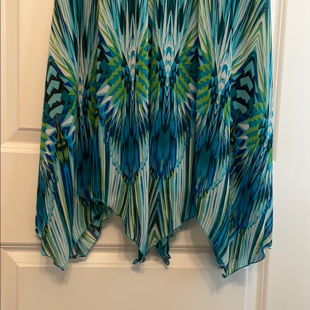 Rabbit Rabbit Rabbit Green and Blue Ruched Sundress - Picture 3 of 5